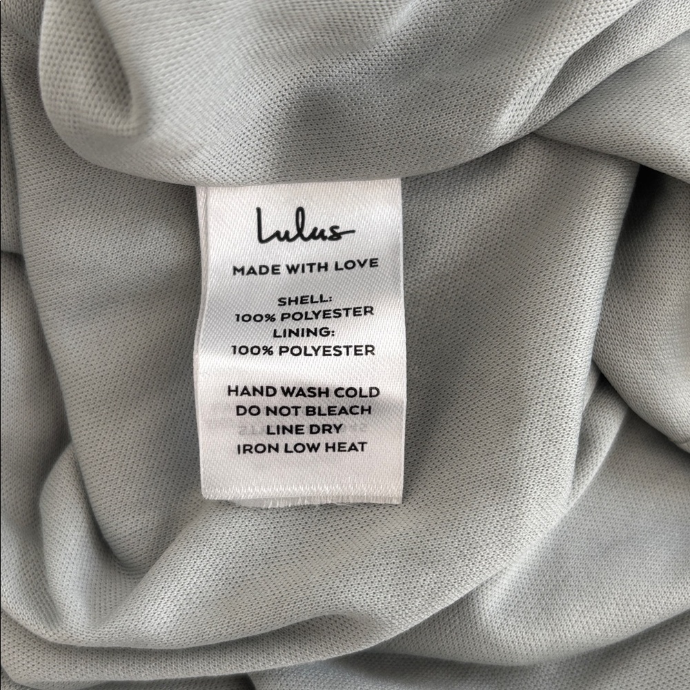 Lulus Soiree Celebration Light Blue Green Floral Ruffled Lace-Up Maxi prom Dress - Picture 12 of 12